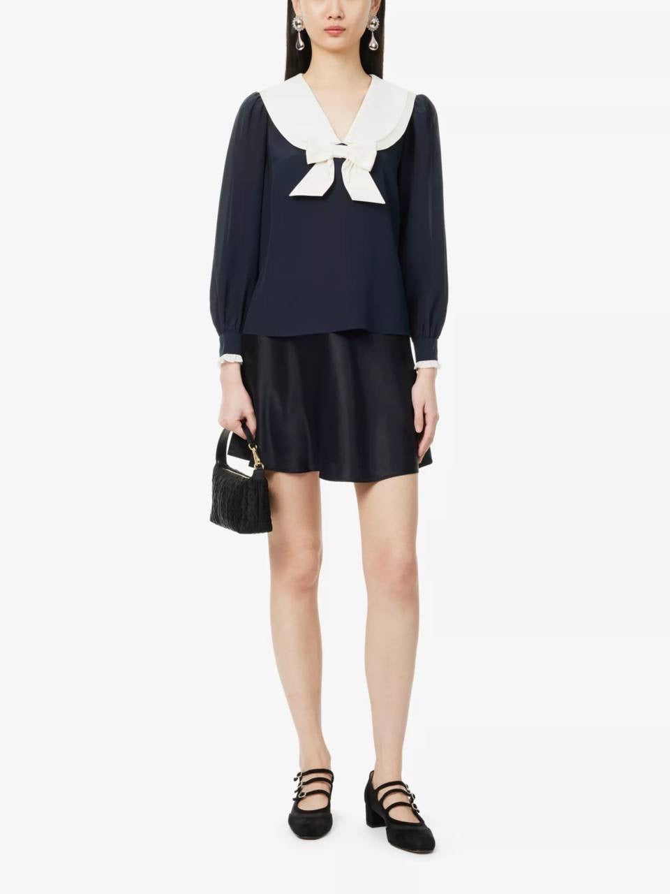 RX Eimer Bow-Embellished Silk Top
