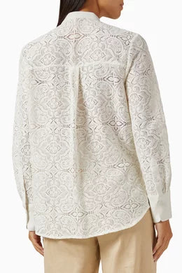 VB Naya Embroidered Cotton-Blend Shirt Top