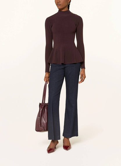 RS Isabella Peplum-Hem Stretch-Knit Top