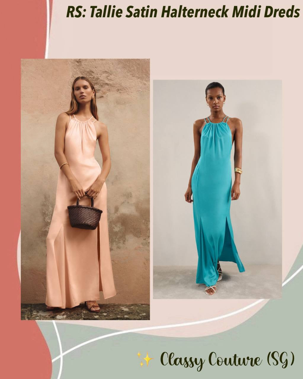 RS Tallie Satin Halterneck Midi Dress