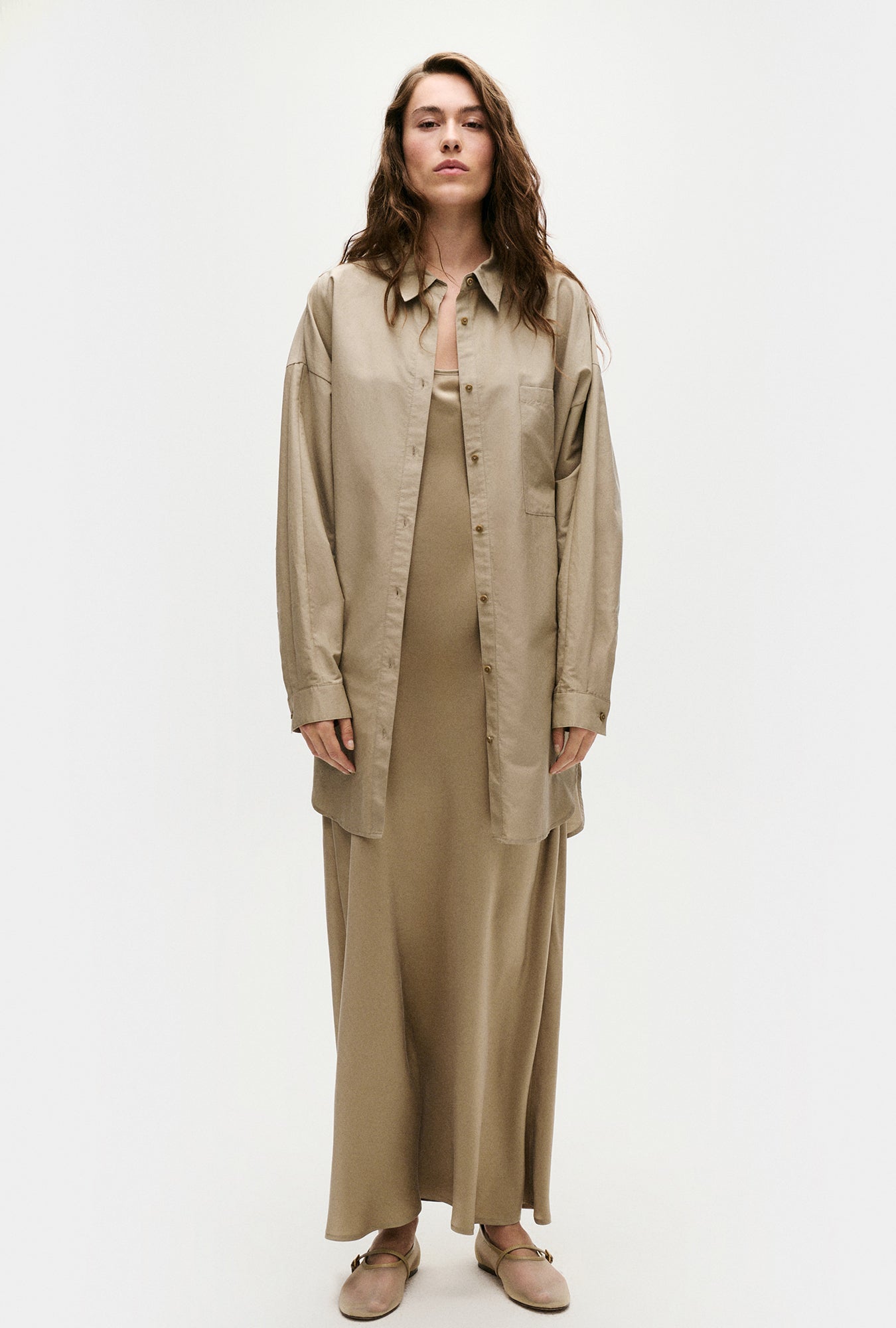 10 COLOURS! Unisex SL Cotton Silk Round Oversized Shirt