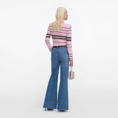 SP Pink Stripe Knit Cardigan | Mini Skirt| Jisoo Set