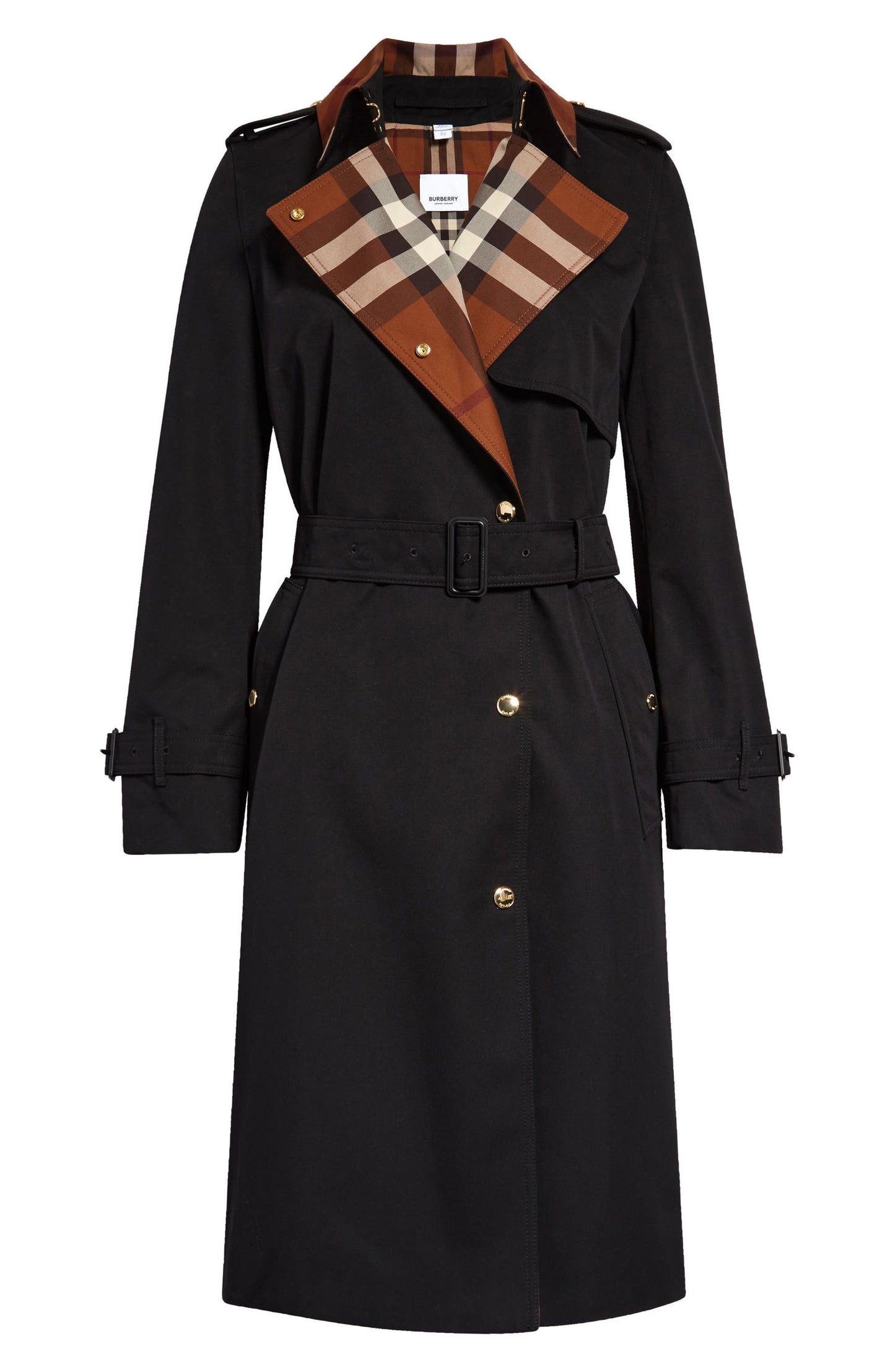 BBR Check Panel Cotton Gabardine Trench Coat