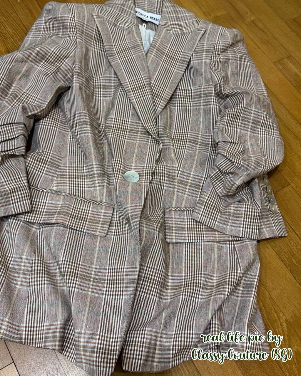 VB Clayton Plaid Dickey Jacket in Beige Raisin Multi