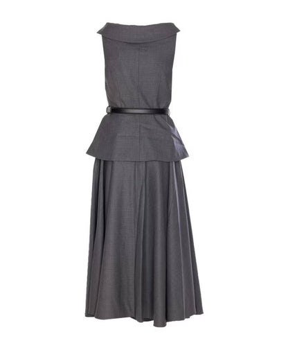 SP Grey Wool Tailored Midi Dress