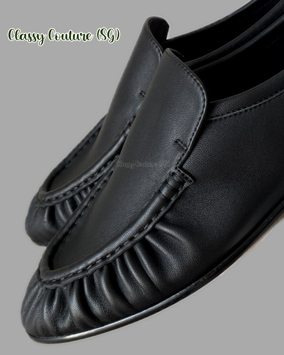 TR Soft Moccasin Lambskin Leather Loafer Shoes in Black