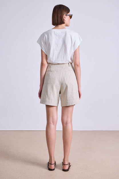 AA Helena Vest Top | Linaza Shorts | Bari Cropped Trousers | Striped Flax Set