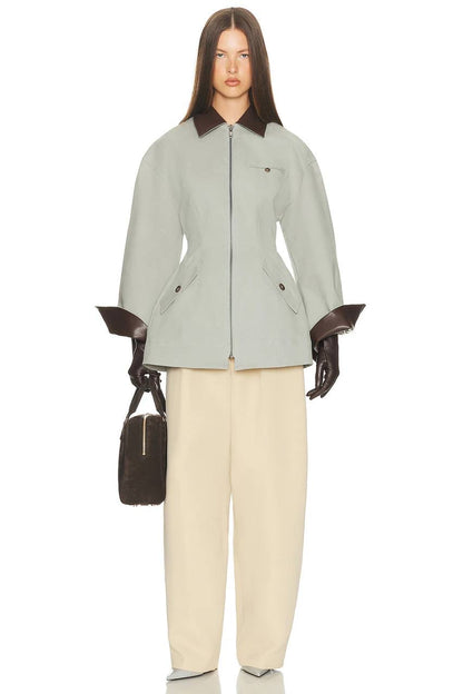 HS The Lady Hunting Cotton-blend Jacket With Faux Leather Collar