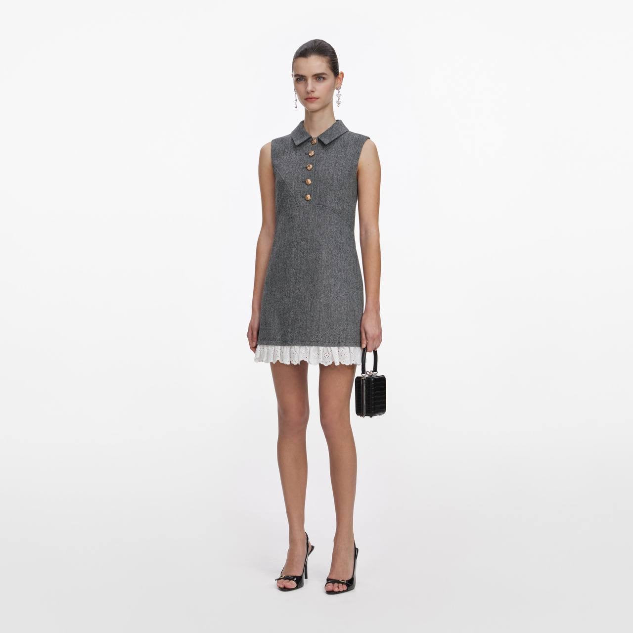 SP Grey Herringbone Mini Dress