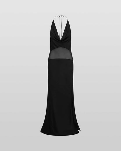 RB Orchid Cowl Halter Viscose Maxi Dress