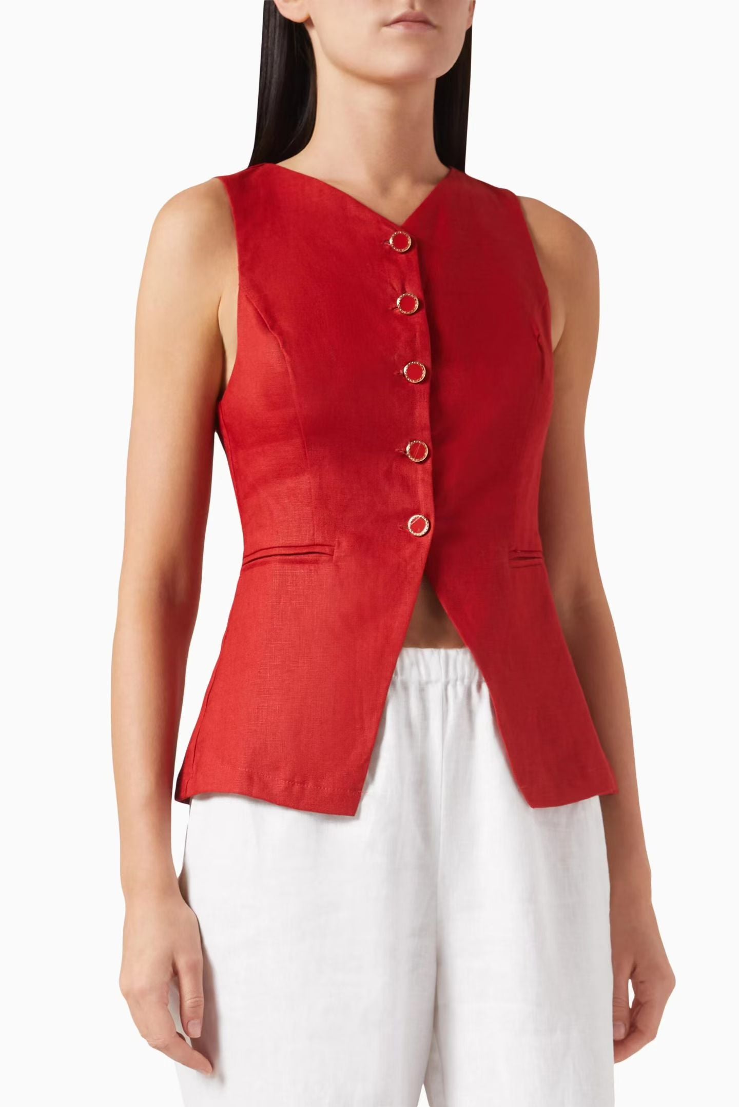 Ref Aspen Linen Vest Top