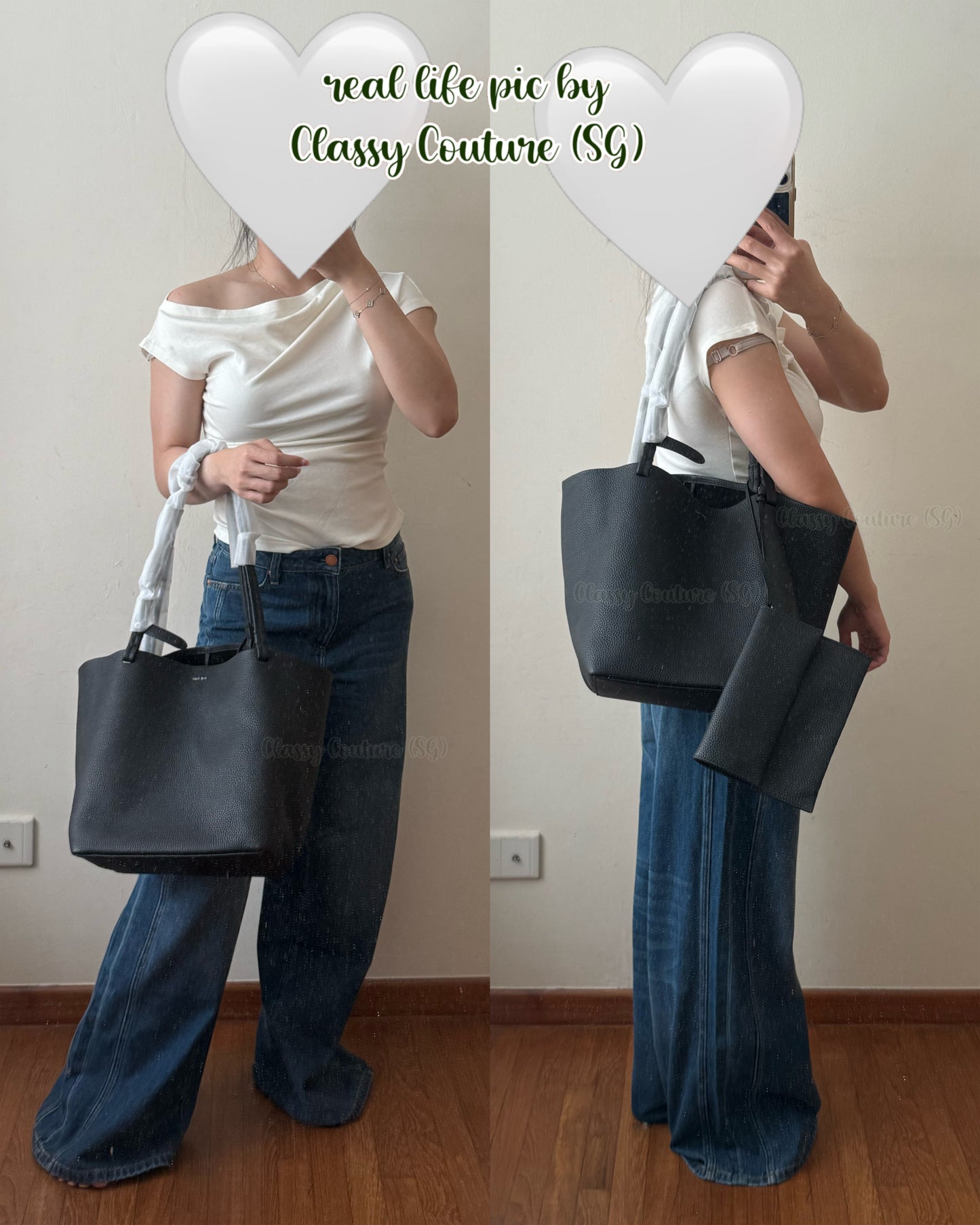 3 Sizes! TR Olive & Black Grained Calfskin Park Tote Three Bag in Small | Medium | Large