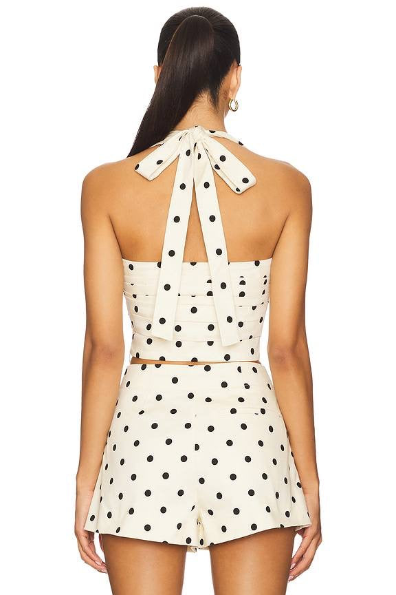 LA Polina Polkadot Halter Crop Top | High Waist Shorts | Set