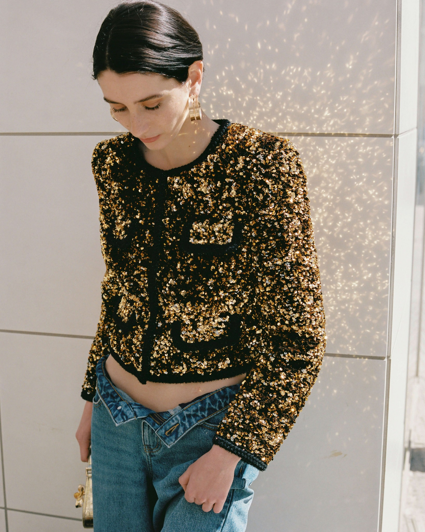 SALE! SP Gold Sequin Cropped Jacket