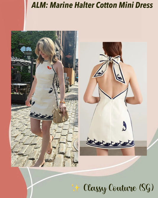 ALM Marine Halter Cotton Mini Dress