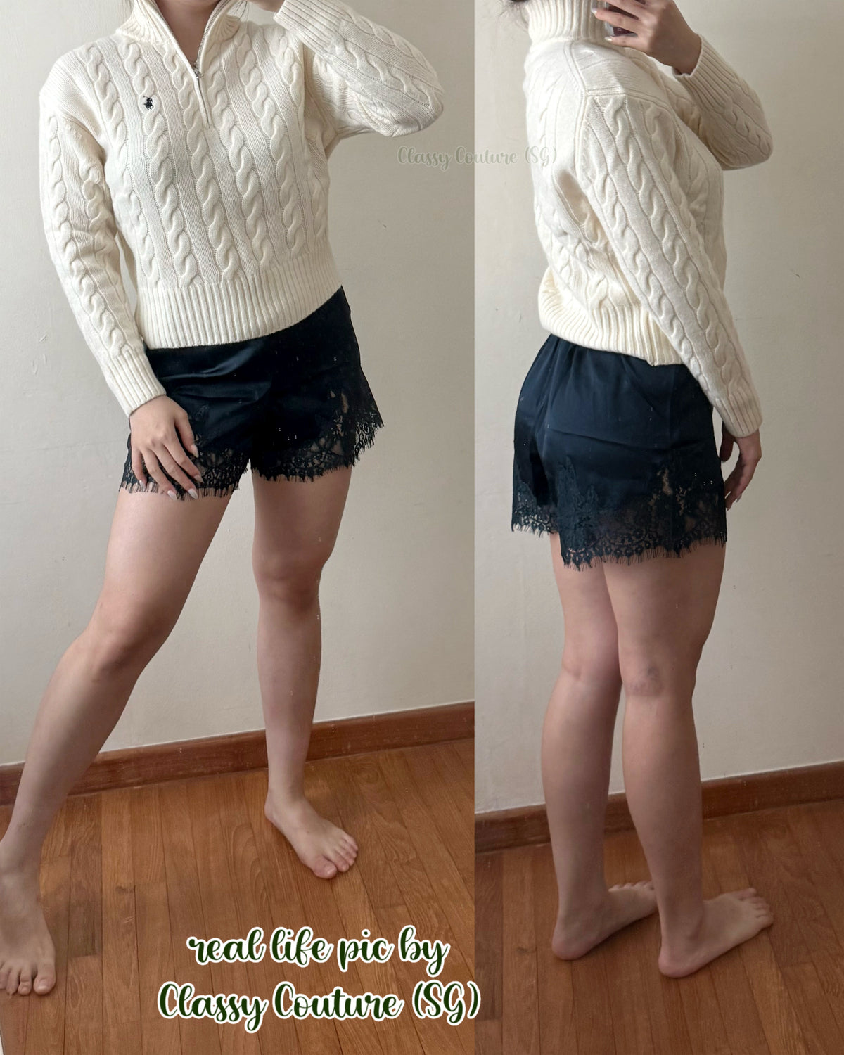 7 Colors! Cable Wool & Cashmere Half Zip Jumper Sweater