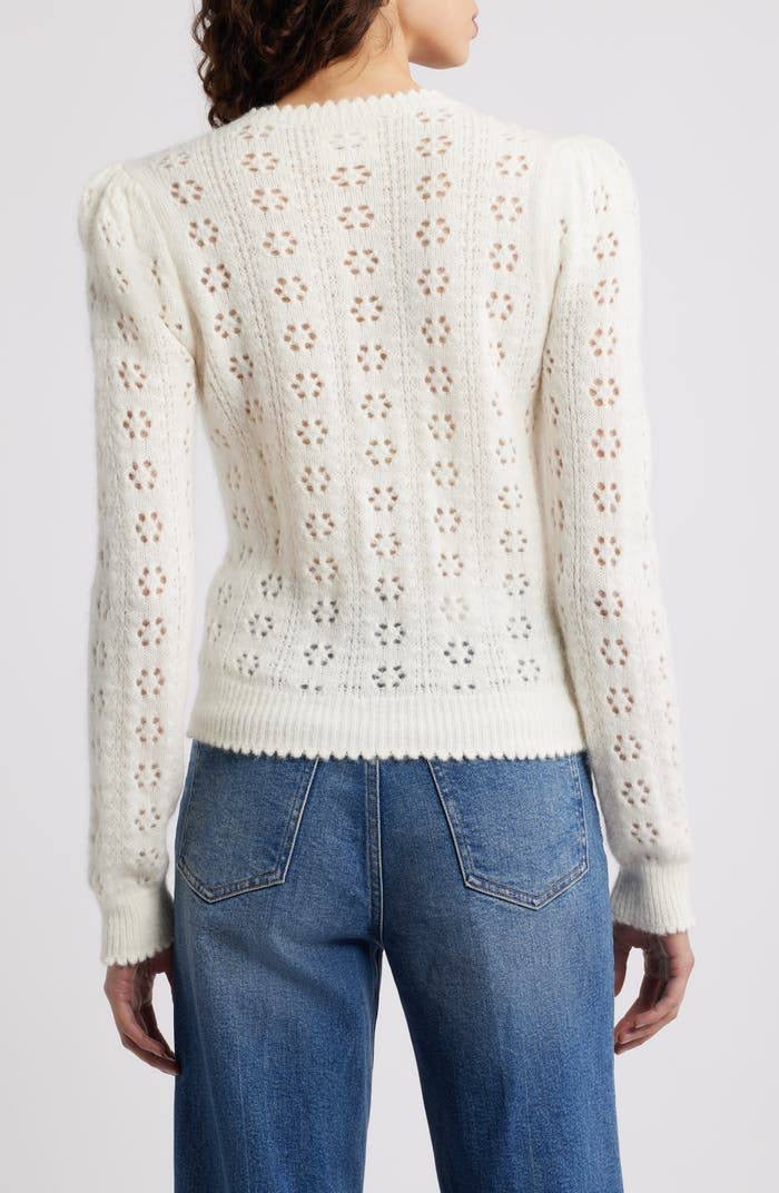 DN Emery Alpaca-Wool-blend Pointelle Knit Cardigan