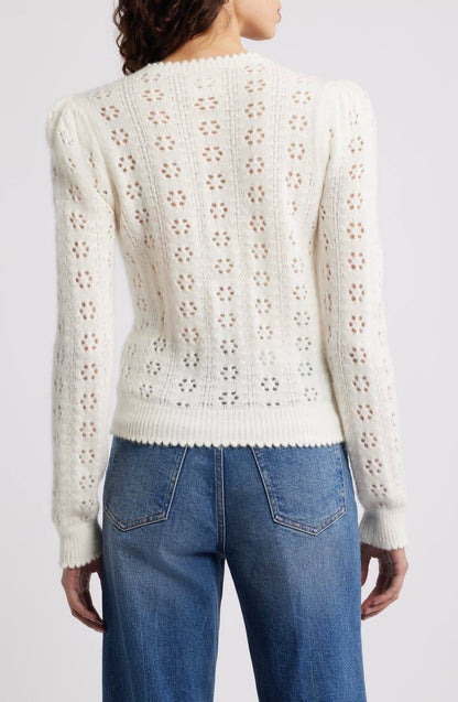 DN Emery Alpaca-Wool-blend Pointelle Knit Cardigan