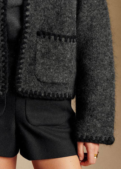 SZ Lucie Mohair-Wool blend Crochet trim Jacket