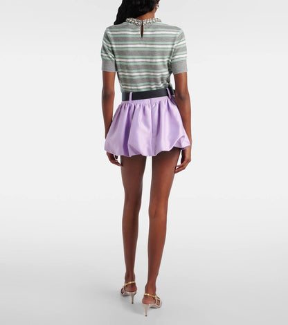 SP Purple Gathered Balloon Woven Belted Mini Skort (skirt with shorts)