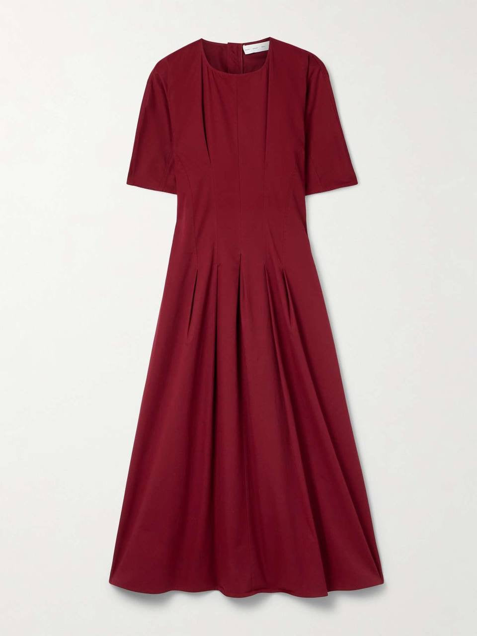 PS Ainsley Pleated Brushed Cotton Blend Twill Midi Dress