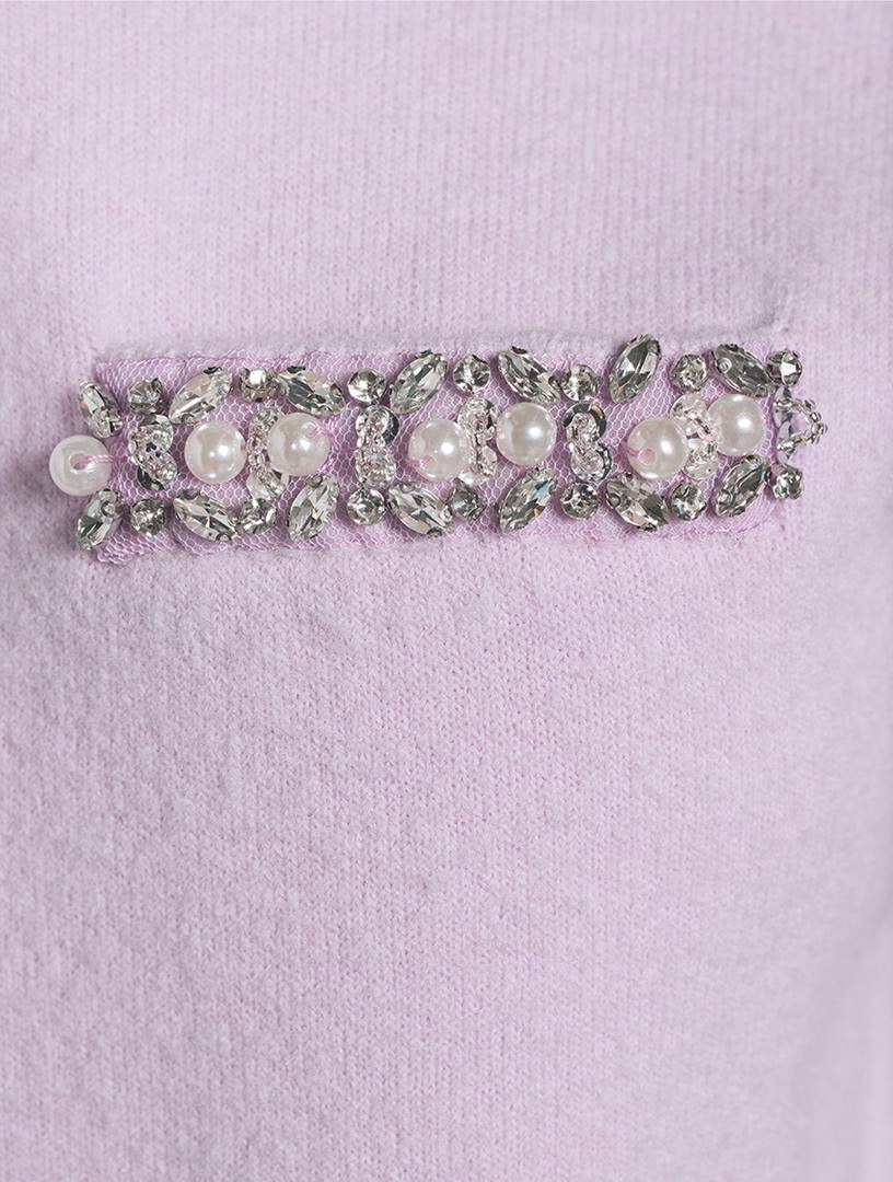 SP Lilac Purple Knitted Crystal-Trim Long Cardigan | Mini Skirt | Set