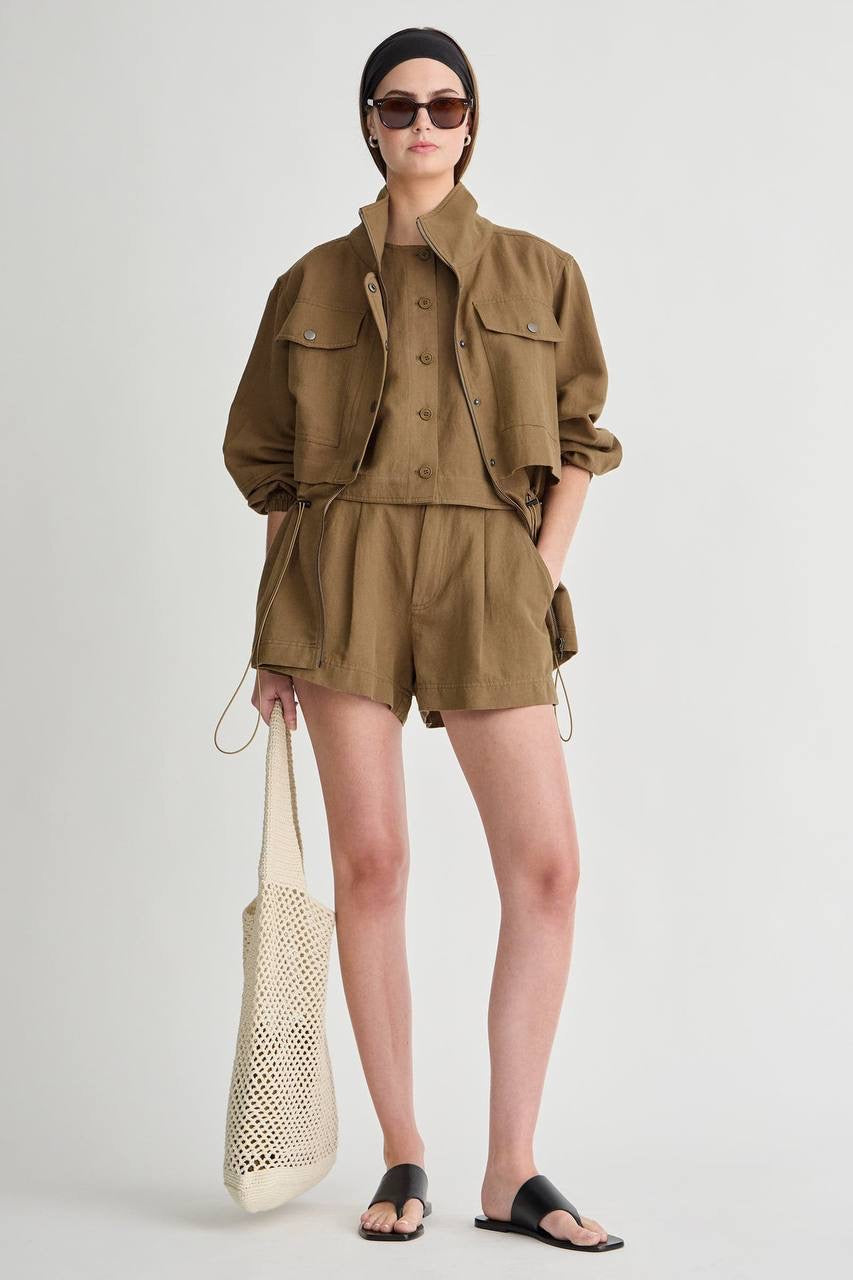 AA Long Selva Cotton-Linen Jacket