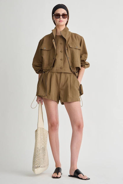 AA Long Selva Cotton-Linen Jacket