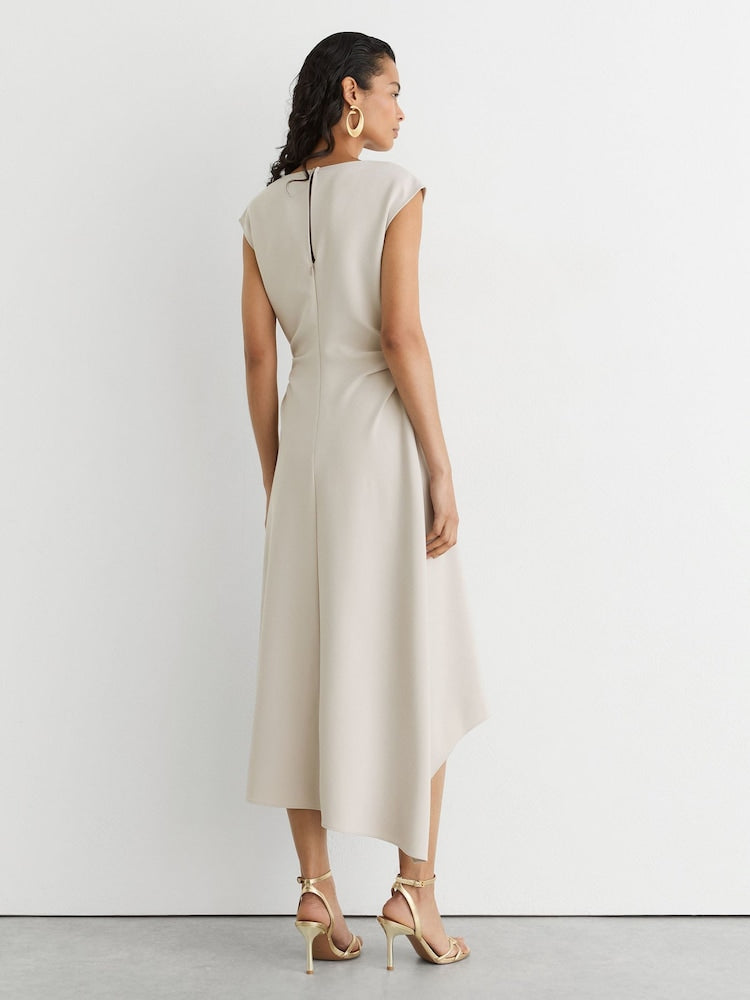 PETITE/REGULAR! RS Camilla Gathered-Detail Viscose-blend Draped Midi Dress