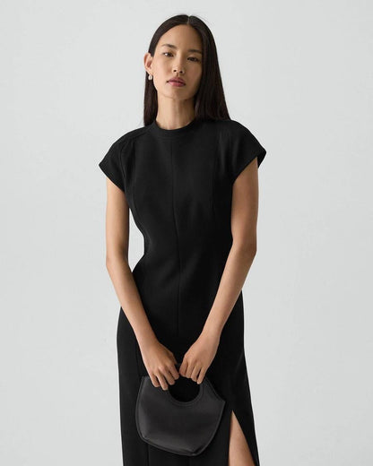 TH Admiral Crepe Short Sleeve Midi Dress
