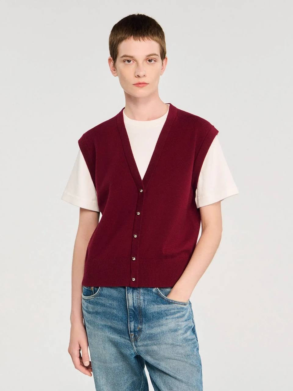 SD Two-Tone Wool And Cashmere Sweater Vest Shirt