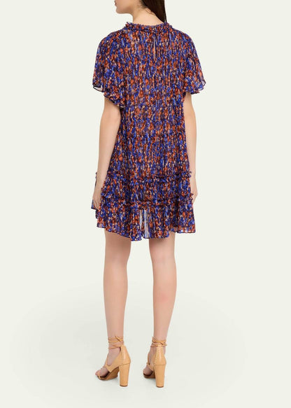 UJ Ryla Floral Silk Chiffon Mini Dress