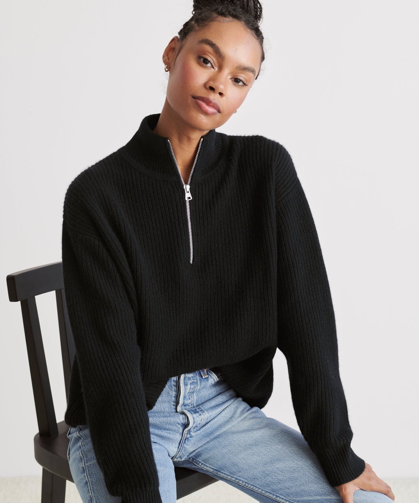 JK Cashmere Half Zip Pullover Sweater