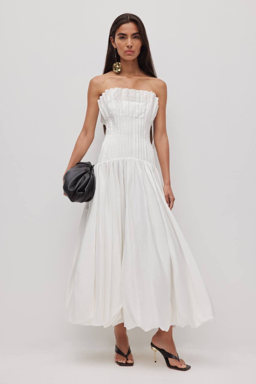 AJ Ivy Bubble Hem Cotton Gown Midi Maxi Dress