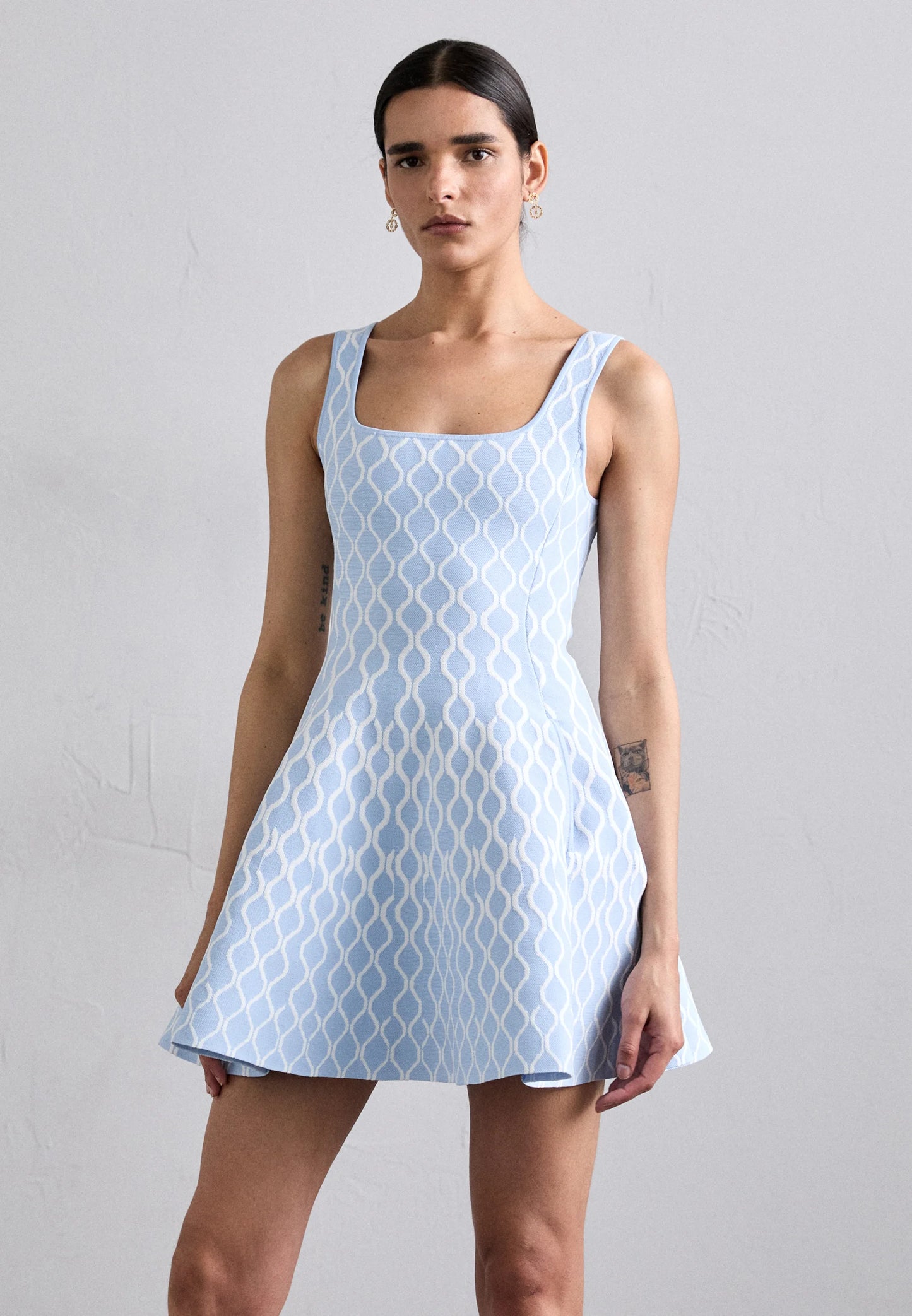 MJ Russel Short Patterned Knit Mini Dress