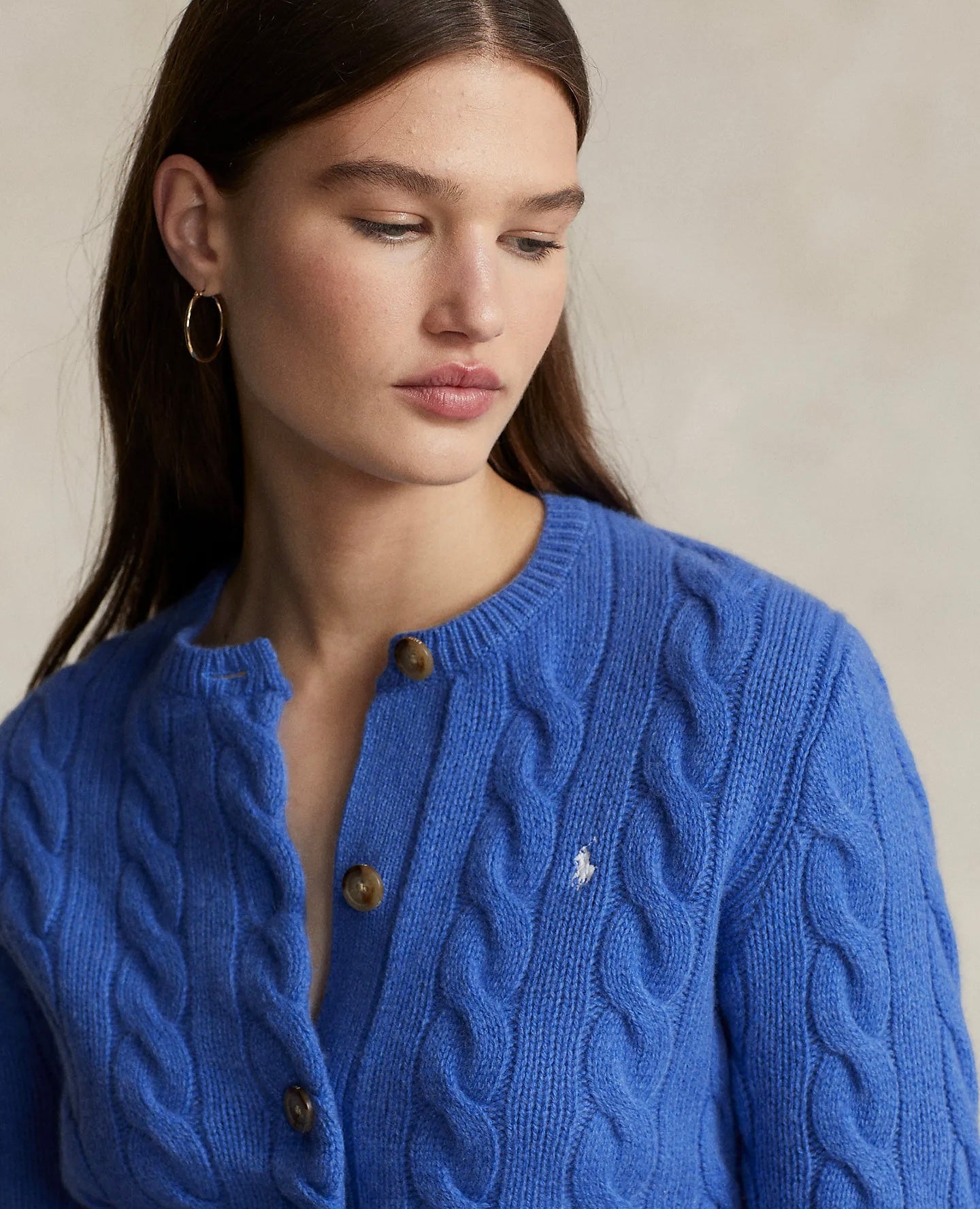 RL Cable Knit Wool Cashmere Cardigan