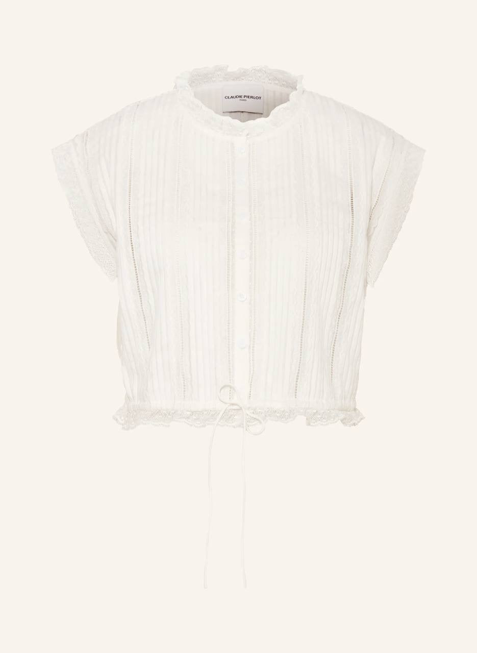 CP Cropped Lace Top | Short Frill Shorts | Ramie-Cotton Set