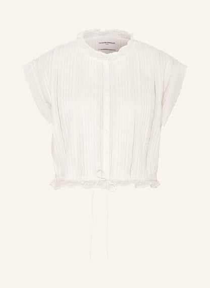 CP Cropped Lace Top | Short Frill Shorts | Ramie-Cotton Set