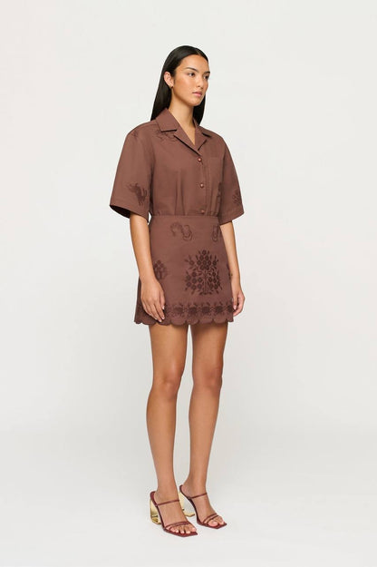 CLE Walter Embroidered Shirt | Darcy Mini Skirt | Cotton Set