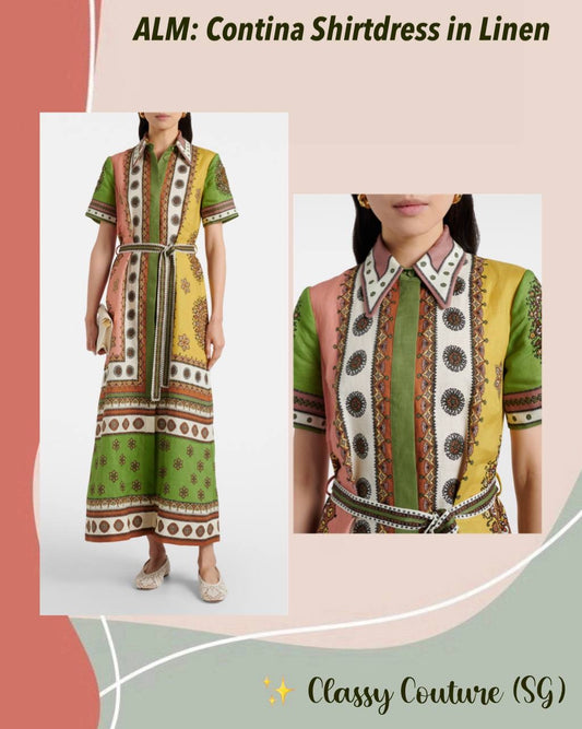 ALM Contina Linen Shirtdress Midi Maxi Dress