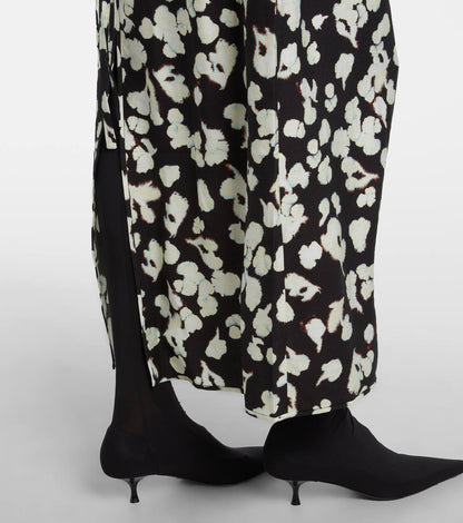 PS Waverly Floral-Print Belted Rayon-blend Jersey Midi Dress