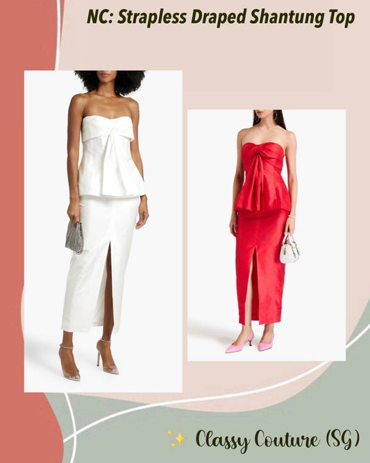 NC Strapless Draped Shantung Top
