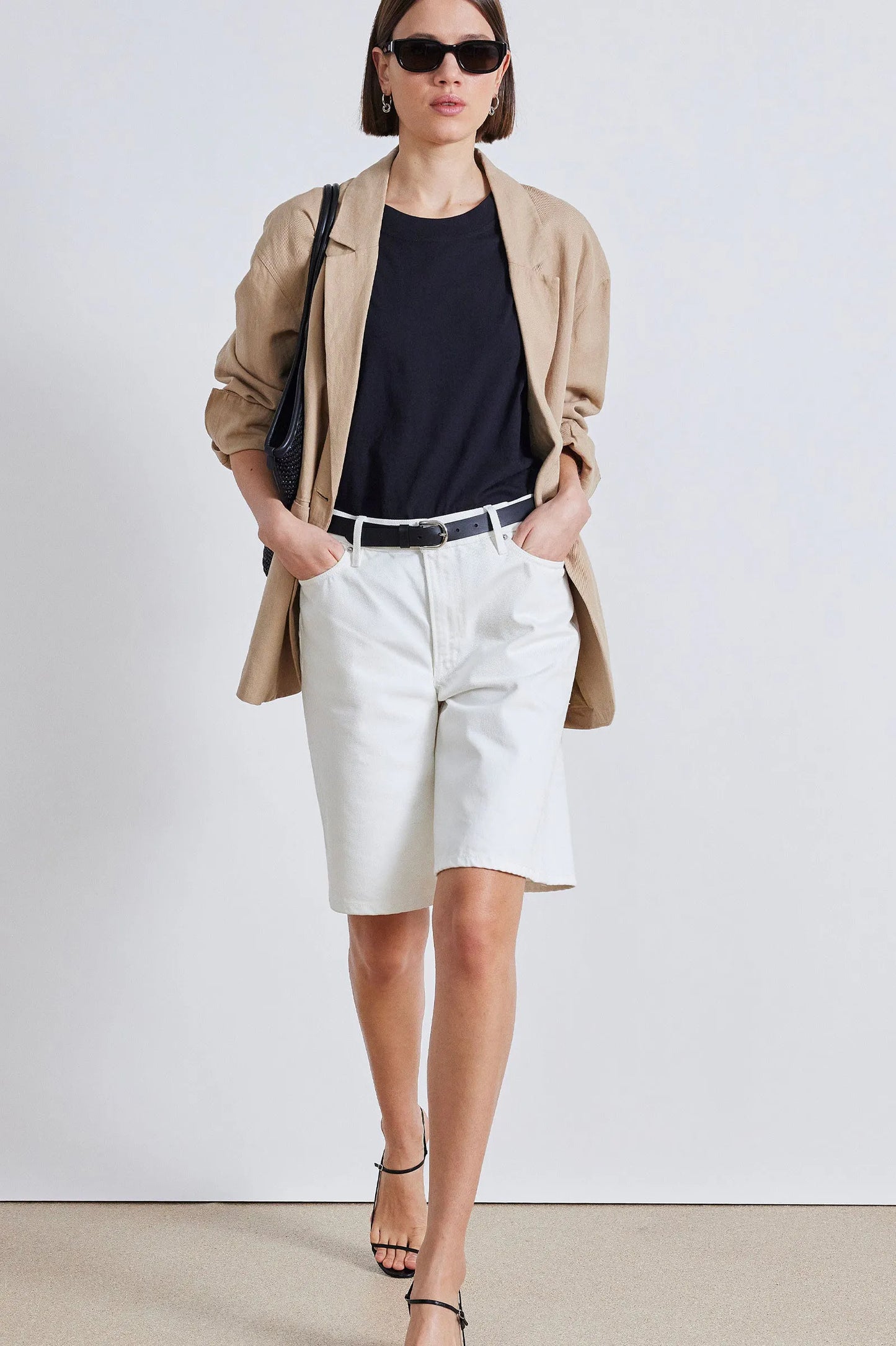 AA Oversized Linen-Cotton Blazer in Desert