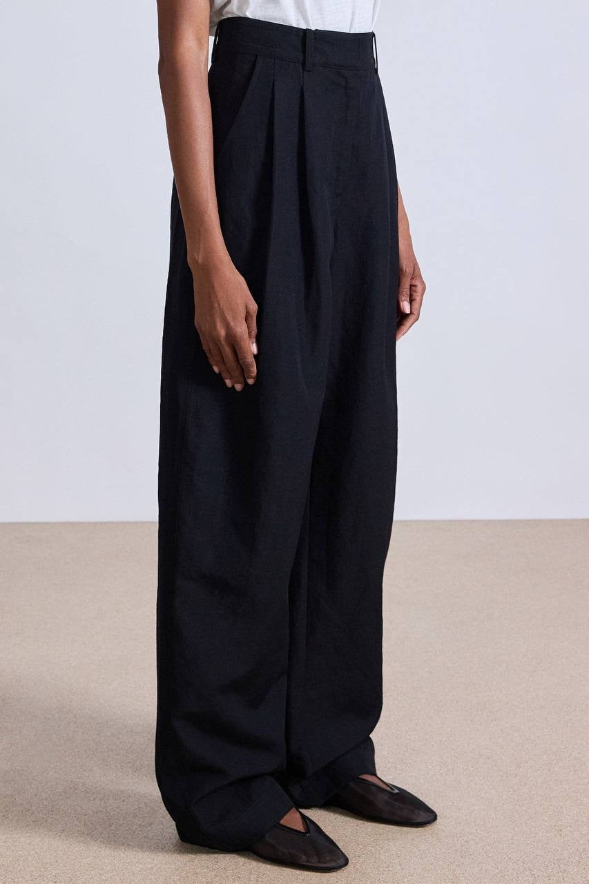AA Mirabelle Wool-Linen High Waist Trousers Pants
