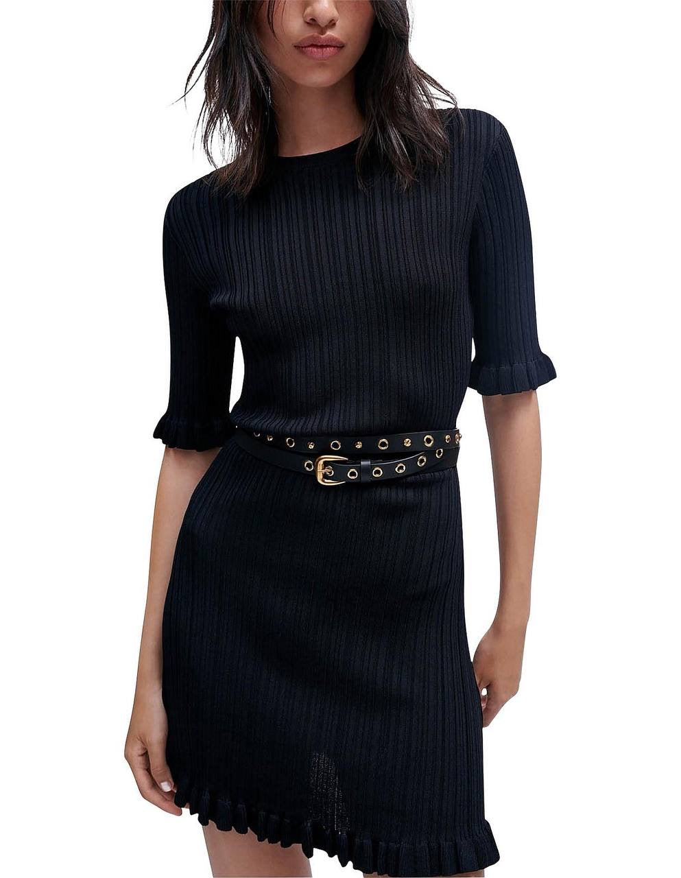 MJ Rochasse Ruffle Knit Dress