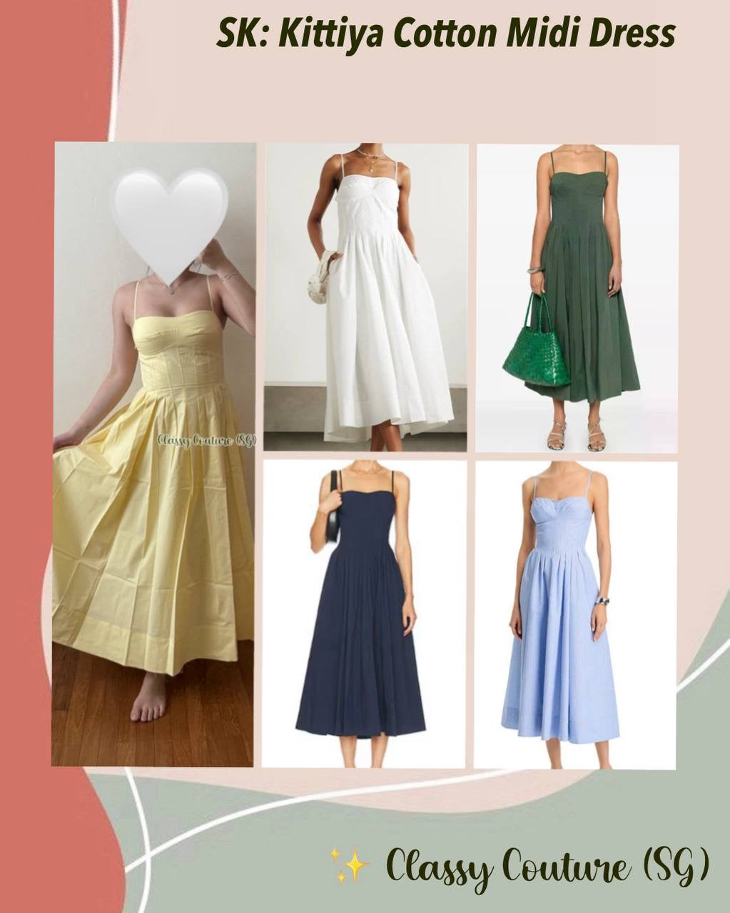 4 Colors! SK Kittiya Cotton Midi Dress