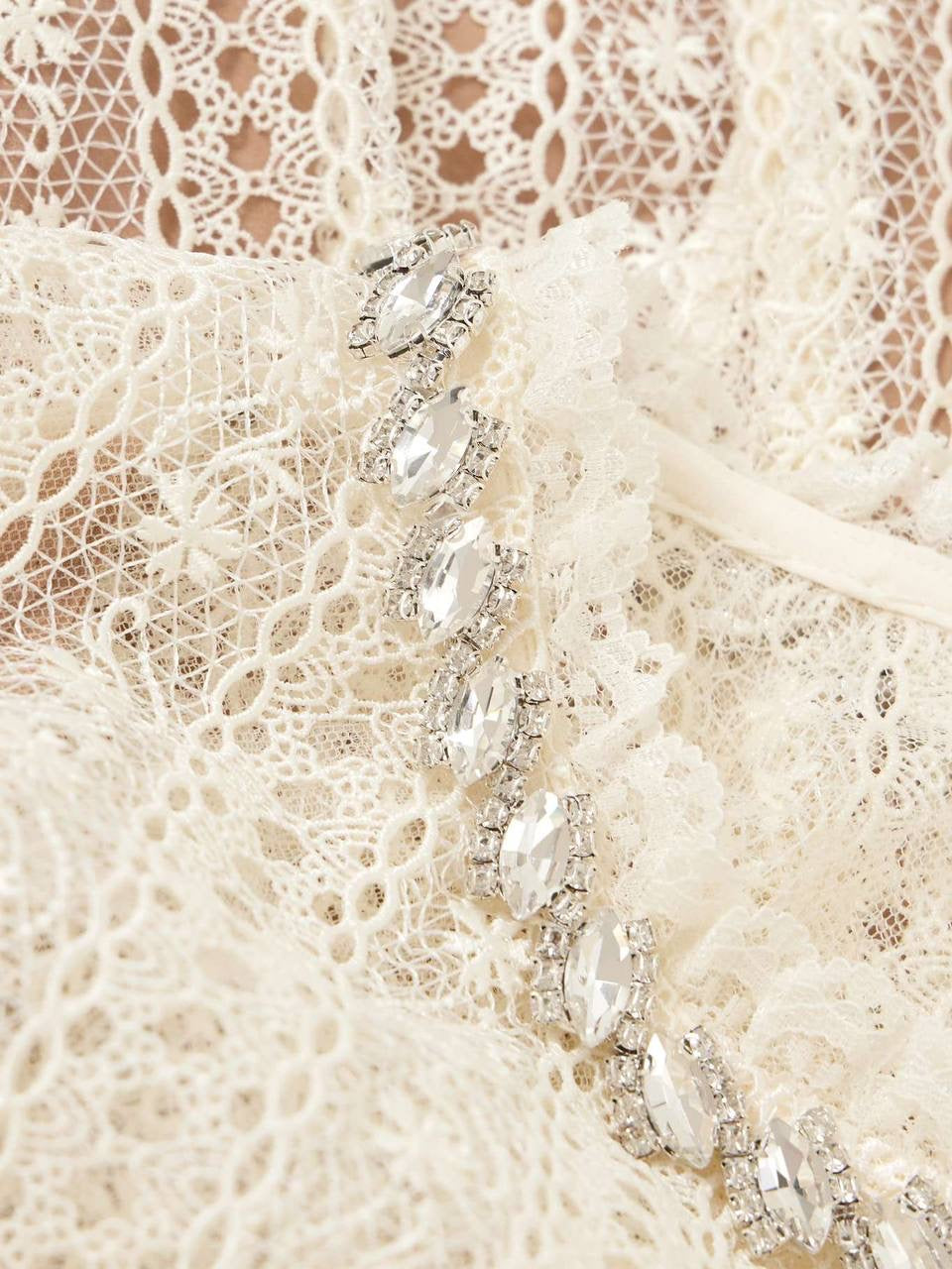 SP Cream Organza Lace Mini Dress