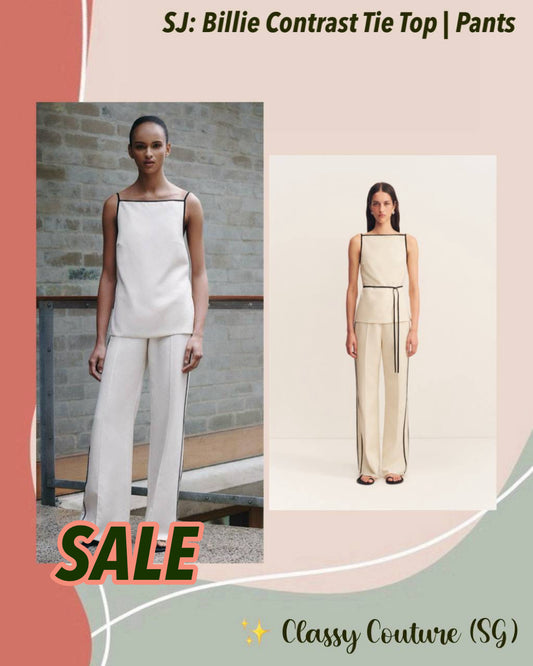 SALE! SJ Billie Contrast Tie Top | Pants | Linen-viscose Set