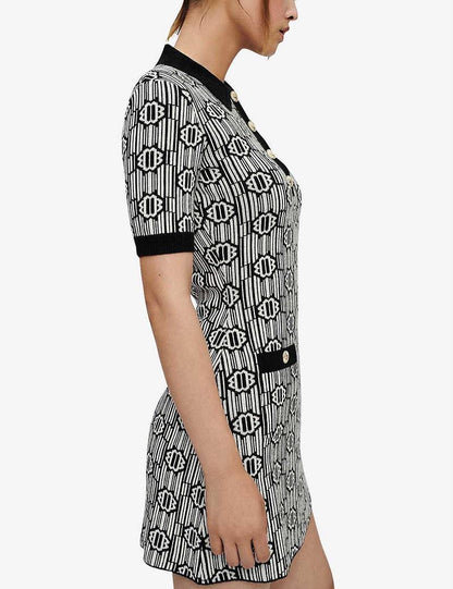 MJ Risola Monogram-Pattern Jacquard Mini Dress