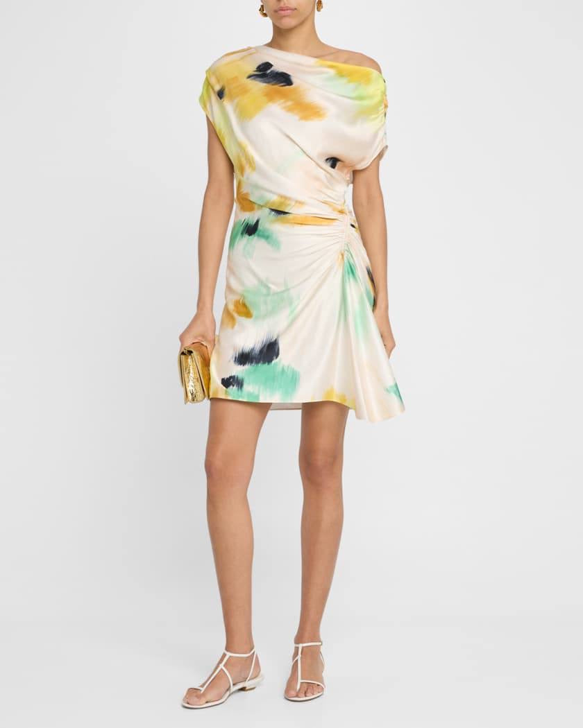 ALC Poppy Draped Satin Viscose Mini Dress